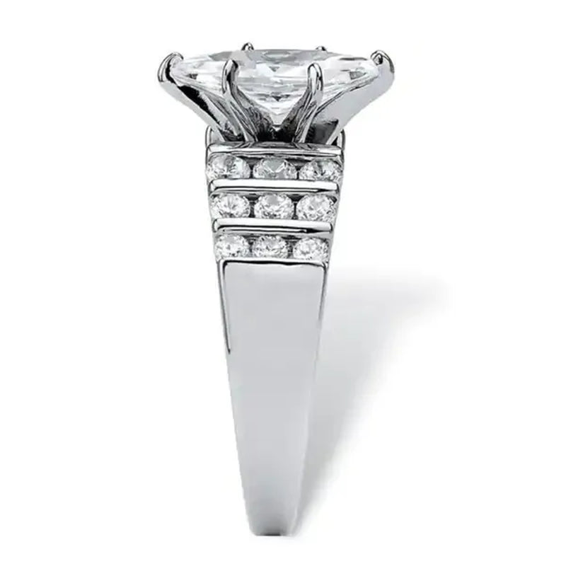 Exquisite Elegant Bridal Wedding Rings for Women Jewelry Micro Pave Diamond Claw Setting Marquise White Sapphire Rings