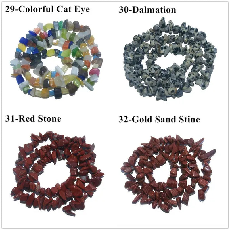 Natural Stone 3-5-8MM Irregular Shape Freeform Chip Bead Tiger Eye Amethysts Agates Lapis lazuli For Jewelry Making DIY Bracelet