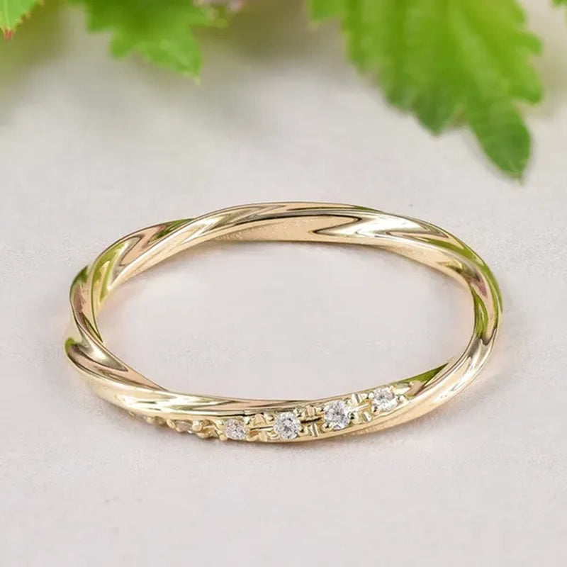 Fashion Jewelry for Women Gold Color Wedding Ring Female Engagement Party Gift Zircon Rings