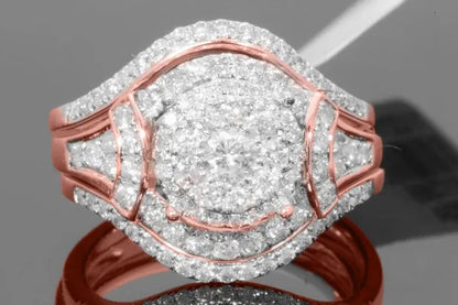 Exquisite 3Pcs/Set Super Pretty Women'S Fashion Sapphire Ring Set Anniversary Gift Engagement Bridal Wedding Rings Jewelry Set Size 5-11