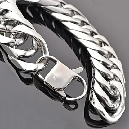 16/19/21mm Stainless Steel Mens Silver Curb Cuban Chain Bracelet/Necklace 7"-24"
