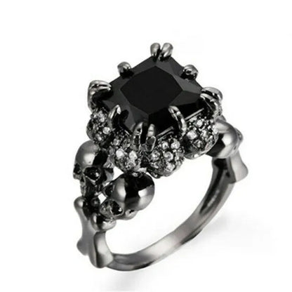 Fashion Zircon Jewelry Women Men Black Gold Wedding Ring Size 6-10 Arrow