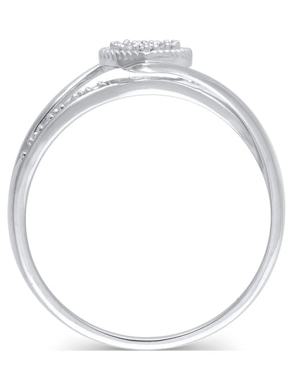 Diamond Accent (I3 Clarity, J-K Color)  Diamond Heart Promise Ring in 10K White Gold, Size 9