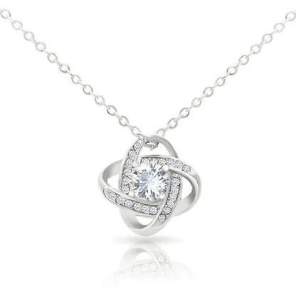 To My Grandma S925 Sterling Silver Cubic Zirconia Knot Necklace Message Card Gifts Grandma Gifts