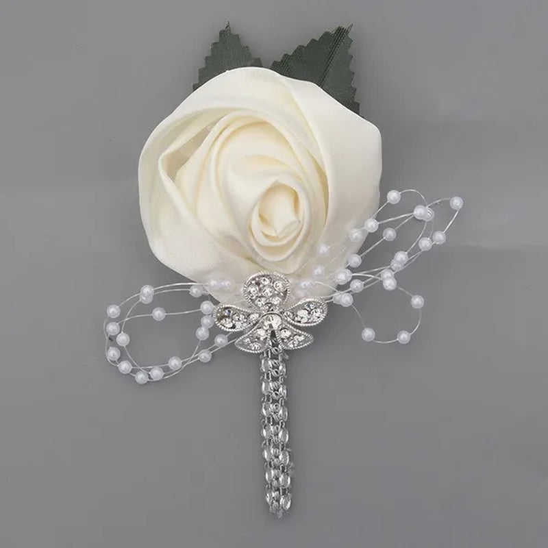 6Piece/Pack Custom Made Flower Lapel Pin Mens Wedding Boutonniere Handmade Wedding Brooch Buttonhole Grooms Boutonnieres XH0677Y