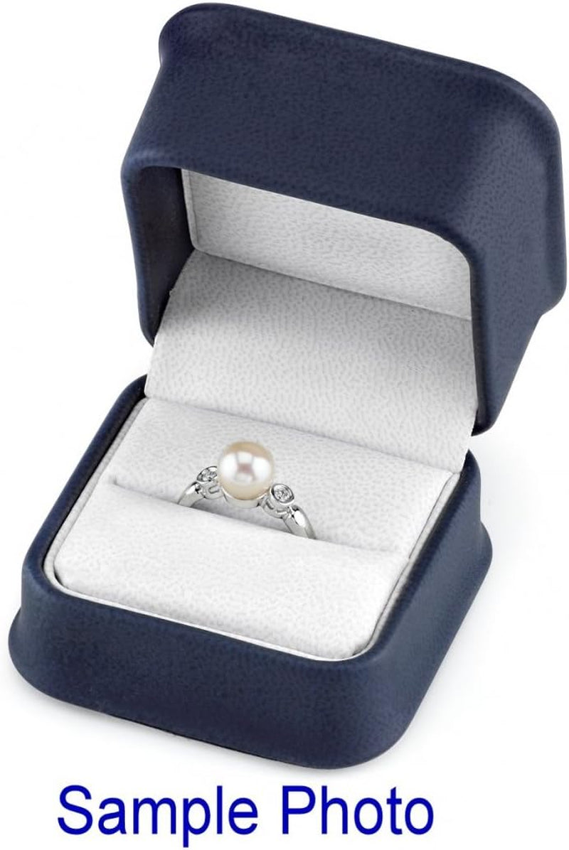 18K Gold 10-11Mm round Genuine White South Sea Cultured Pearl & Diamond Ring for Women