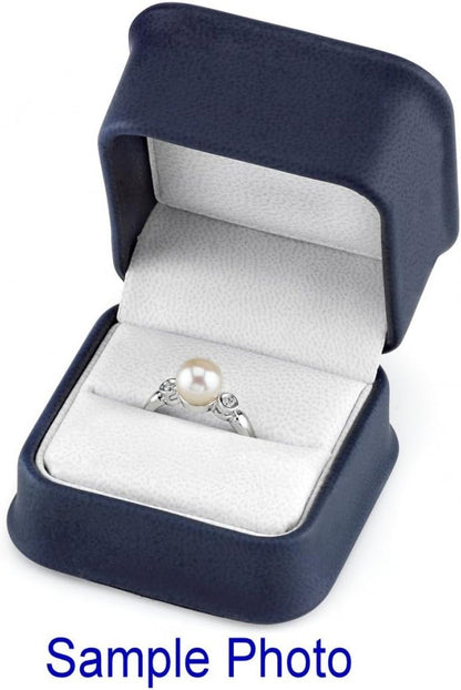 18K Gold 10-11Mm round Genuine White South Sea Cultured Pearl & Diamond Ring for Women