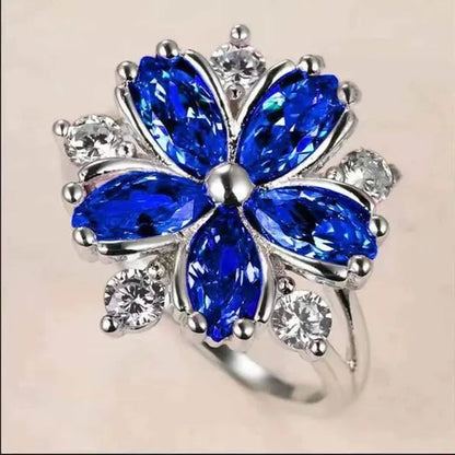 Elegant Women'S Flower Ring Luxury Pink Zircon Ring, Fashionable Flower Shape Women'S Ring, Engagement, Wedding Ring, Princess Ring, Promise Ring, Valentine'S Day, Christmas Gift. Size US5-11. Happy Shopping!