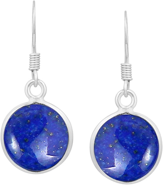 12.45 Cts Style round Shape Natural Gemstones Earrings for Women, Handmade Boho Dangle Birthstone Earrings for Women Jewelry Gifts for Her Wife Women Girfriend