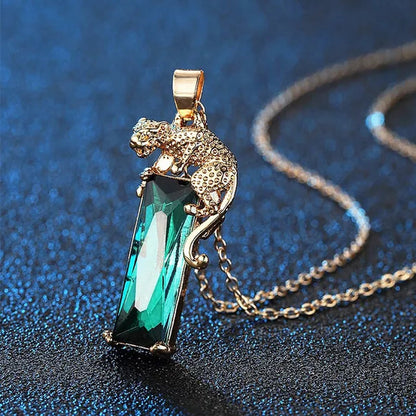 1 PCS European and American Fashion Gemstone Pendant Ladies Necklace Wedding Jewelry