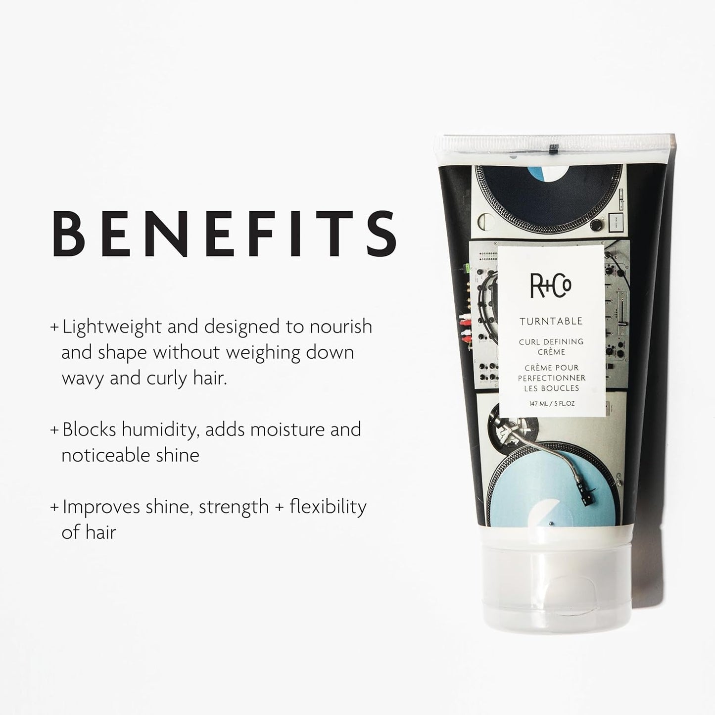 Turntable Curl Defining Cream | Lightweight Moisturizer for Defined + Shiny Curls | Vegan + Cruelty-Free | 5 Fl Oz