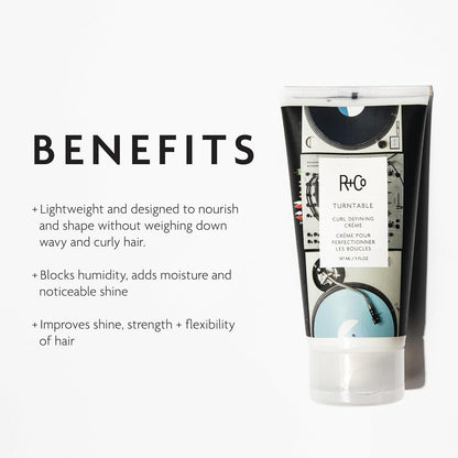 Turntable Curl Defining Cream | Lightweight Moisturizer for Defined + Shiny Curls | Vegan + Cruelty-Free | 5 Fl Oz
