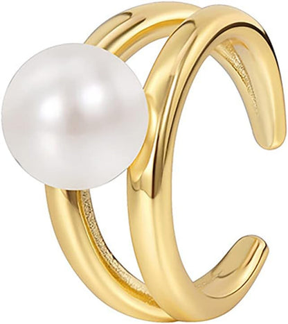 14K Gold French Vintage Oval Ring for Women Midi Stacking Dainty Open Adjustable Ring Christmas Gifts Jewelry