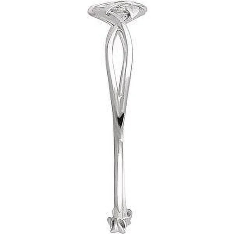 14K White Gold Diamond Leaf Design Cuff Bracelet