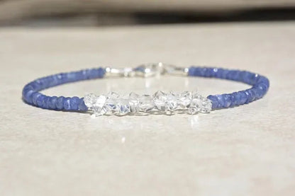 Sapphire Bracelet Natural Blue Sapphires Sapphire Birthstone Bracelet Beaded Bracelet