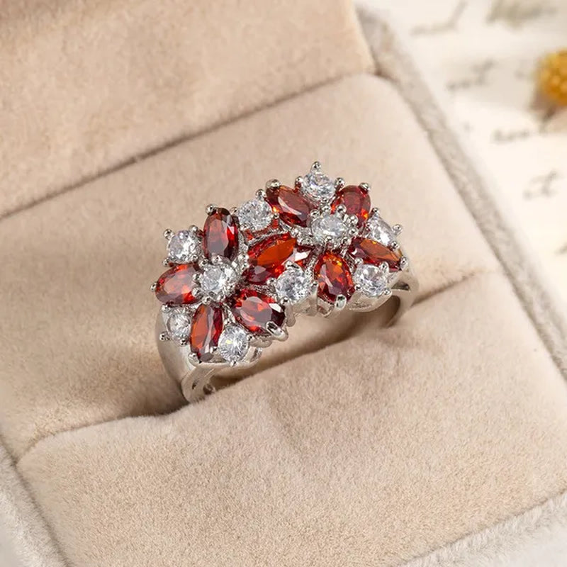 Fashion Women 925 Sterling Silver Sapphire & White Topaz Gemstones Rings Size 6 7 8 9 10