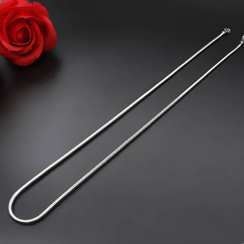 Fashion 925 Silver 1mm Chain Necklace 16 - 30 Inches