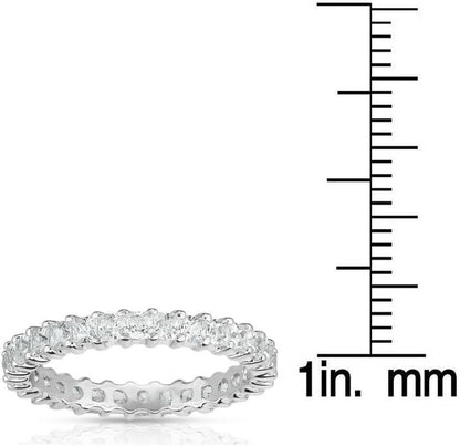 14K White Gold Princess Diamond (0.82-1.00 Ct, G-H Color, SI2-I1 Clarity) Eternity Ring