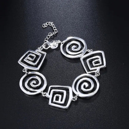 925 Sterling Silver Jewelry Sets Fine Retro Thread Earrings Bracelets Neckalce for Women Fashion Party Wedding Gifts