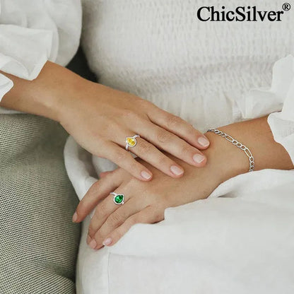 ChicSilver Pear Cut Teardrop Birthstone Promise Wedding Band Ring for Her 925 Sterling Silver Gemstone Jewelry for Women