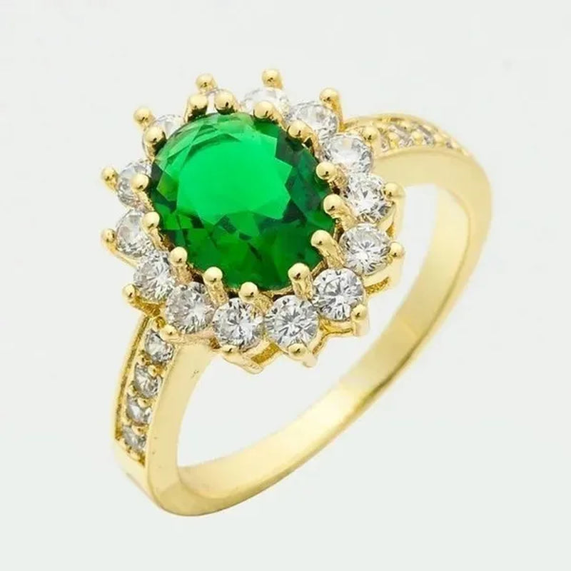 Natural 3.26ct Emerald Diamond 14k Yellow Gold Ring Size6-10