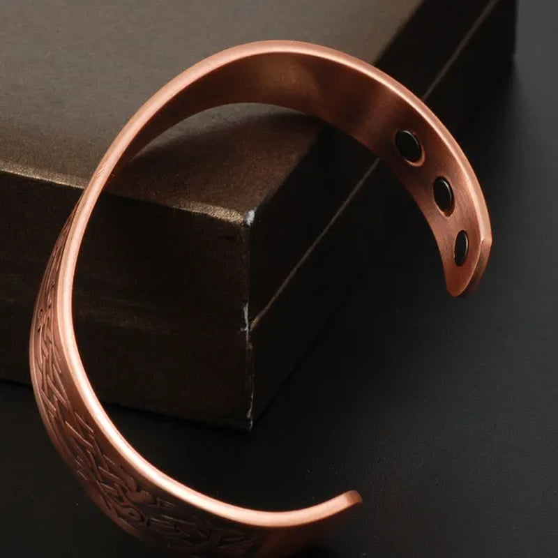 Anti Arthritis Rheumatism Pain Relief Bio Magnetic Pure Copper Bracelet Bangle for Men