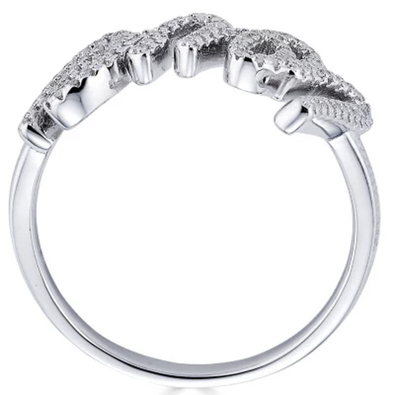 Sterling Silver and 0.14 CT. T.W. Diamond "LOVE" Ring