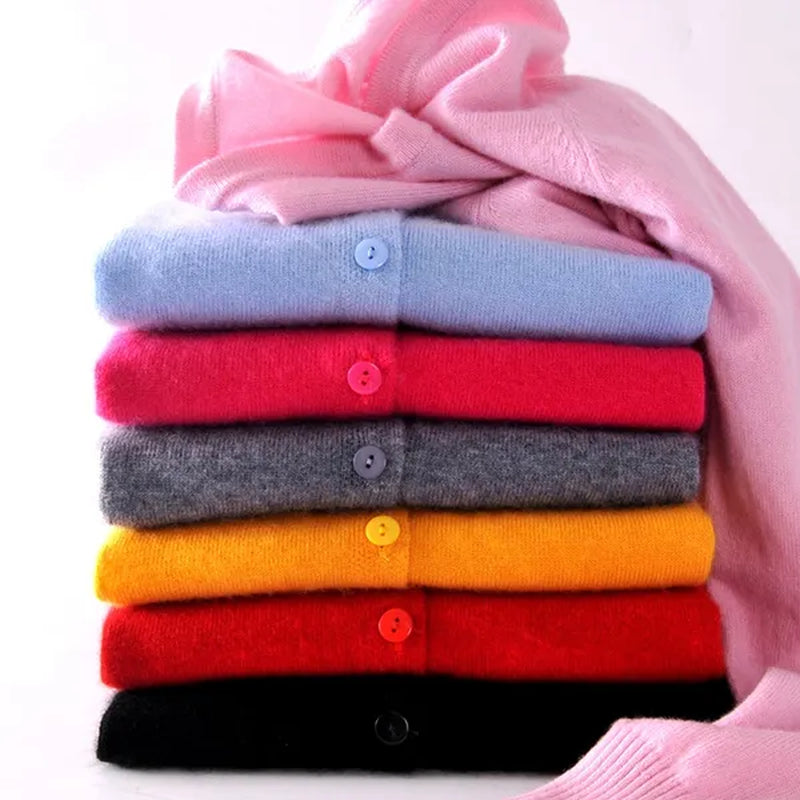 Plus Size S-XXL Spring Fashion Wool Pure Cashmere Sweater Cardigan Pullovers Pull Long Sleeve Women Sweaters Cardigans Outwear Coat
