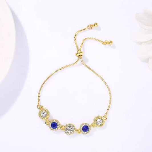 Adjustable Five-circle Rhinestone Bracelet