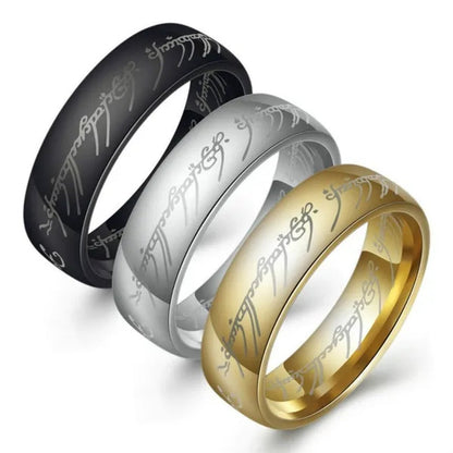 Fashion Jewelry Lord of The Rings Stainless Steel Men Women LOTR The One Band Ring