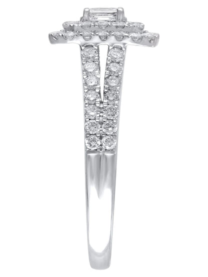 1 Carat T.W. (I2 Clarity, H-I Color)  Emerald Cut Diamond Engagement Ring in 10Kt White Gold, Size 9