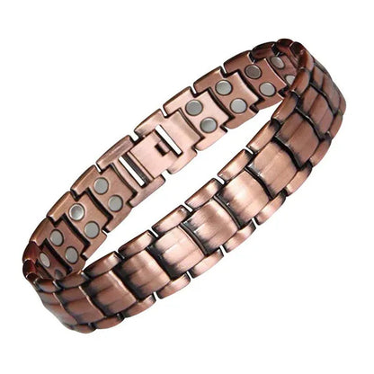 Red Copper Double Strong Magnetic Therapy Bracelet for Arthritis Pain Relief Health Care Energy Magnetic Male Gift