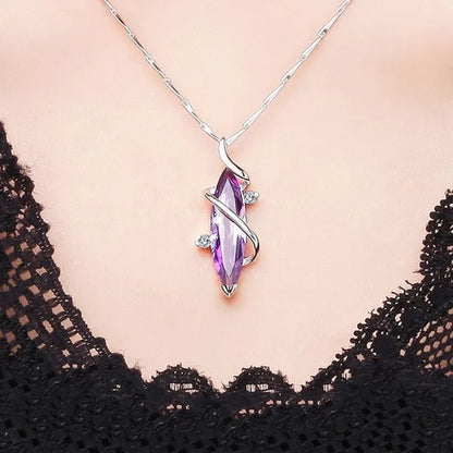 Luxury Delicate Pendant Necklace for Women, Elegant Lady Diamond Pendant, Romantic Valentine's Day Gift