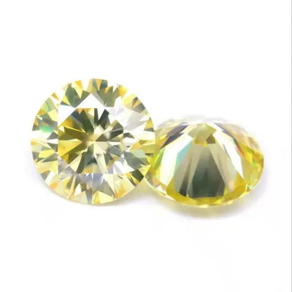 0.5ct Yellow Diamond Round Excellent Cut Loose Gemstone without GIA certificate