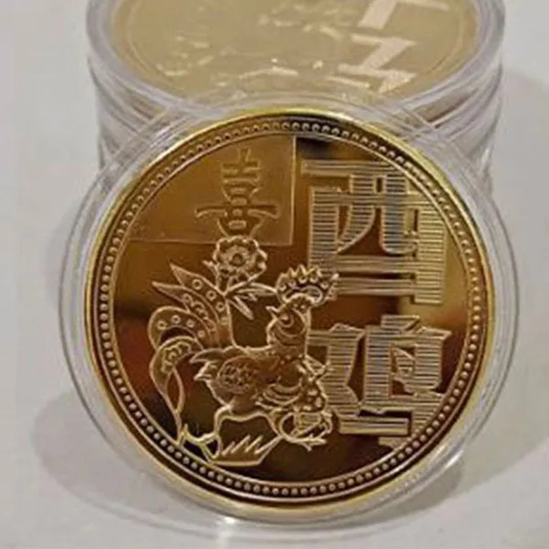 New Collection of Chinese Zodiac Commemorative Gold Coins Year of the Tiger Commemorative Coins Engraved Collection Craft Gifts