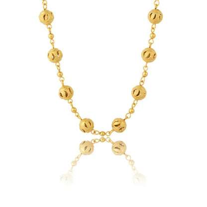 Unique Gold Ball Link Chain 18K Real Gold Plated Fashion Jewelry For Women Gift New Trendy Chokers Necklaces