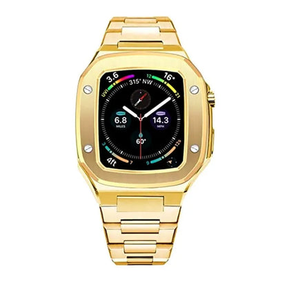 Metal Case for Apple Watch Steel Protective Case Shell Cover Strap with Band Bracelet For Apple Watch Series 9 8 7 6 SE 5 For Iwatch Series 9 8 7 6 44mm 45mm
