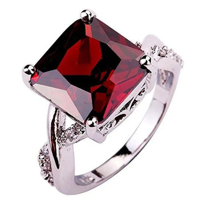 Jewelry Fashion Engagement Red Ruby Rings Gifts