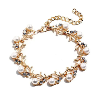 Elegant 3Pcs/Set Party Gift Wedding Bridal Jewelry Diamond Imitation Pearl Necklace Earring Sets