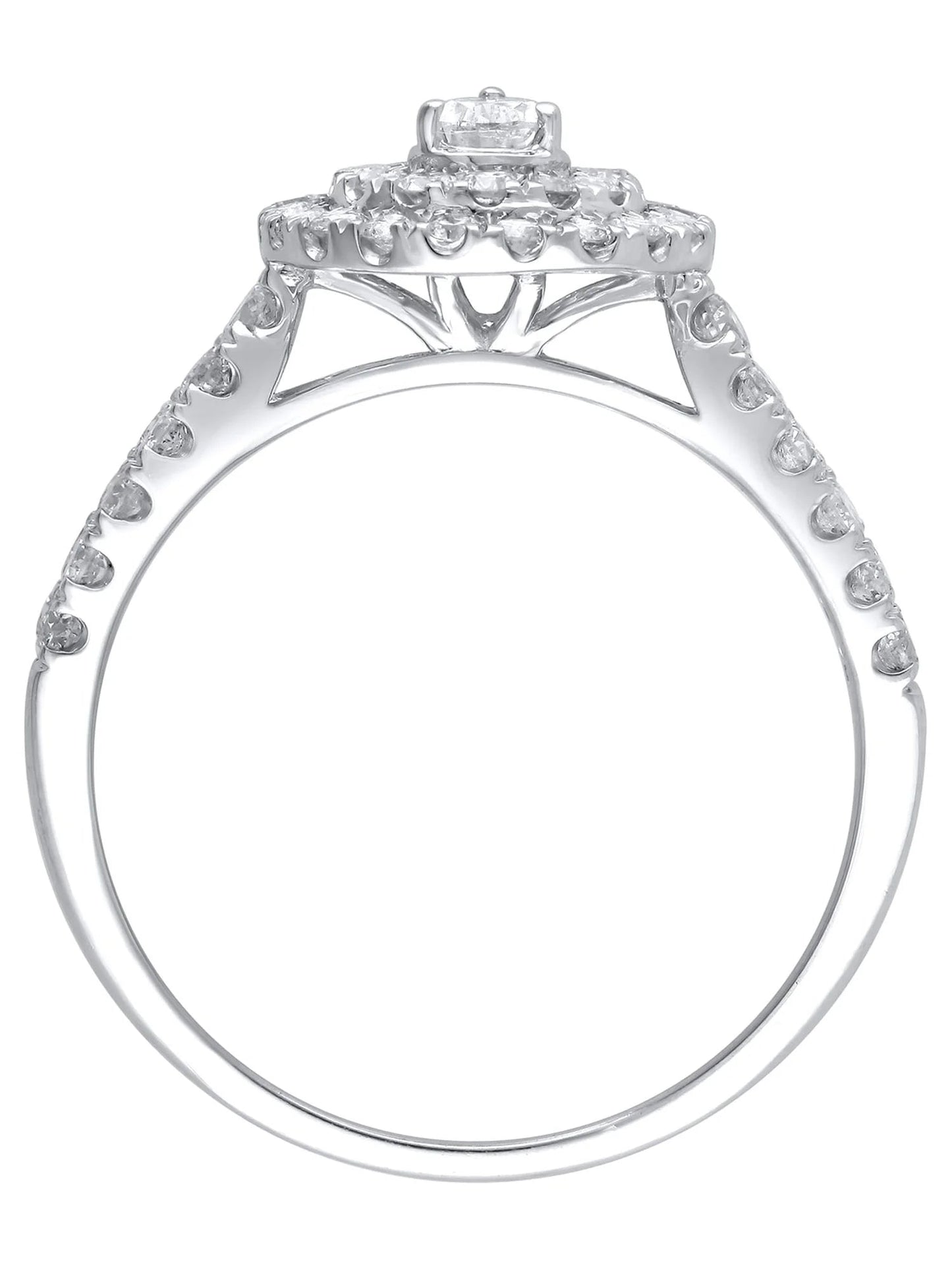 1 Carat T.W. (I2 Clarity, H-I Color)  Pear Cut Diamond Engagement Ring in 10Kt White Gold, Size 7
