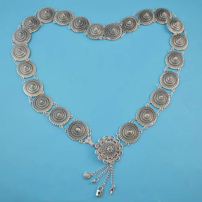 Vintage Silver Waist Chain Bells Metal Tassel Belly Chain Charm Belt Chains Body Jewelry