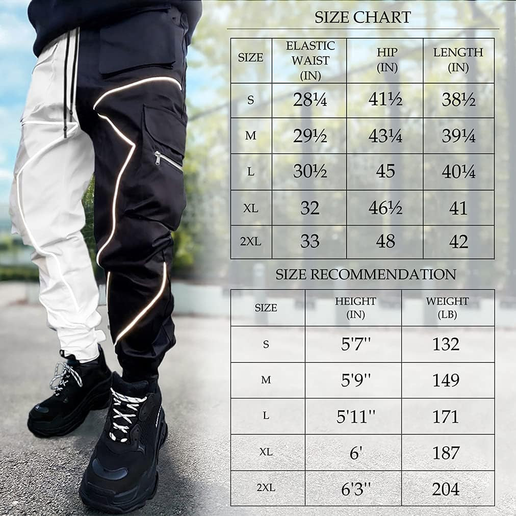 Mens Cargo Pants Hip Hop Techwear Harem Pant Jogger Sweatpants with Pockets Jogging Punk Army Green XL