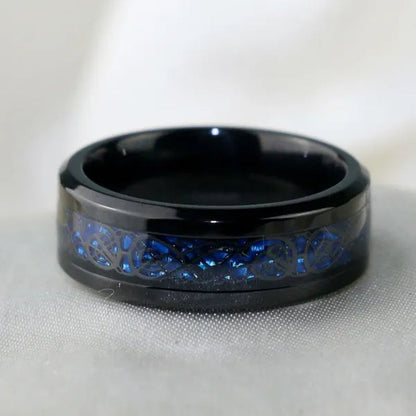 TWO Rings Black Couple Rings 316L Sainless Steel Men'S Rings Princess Cut 5Mm Sapphire Women'S Wedding Ring Sets