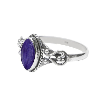 Blue Sapphire Stone Ring, 925 Sterling Silver Statement Ring for Women, Handmade Ring Gemstone Promise Ring for Birthday Christmas Gift for Her Ring Size US 9