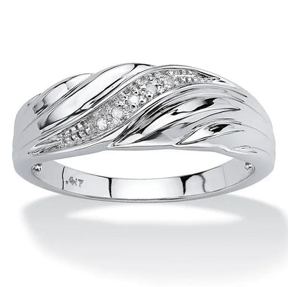 New Fashion Luxury Exquisite Twist zirconia Ring Engagement Ring Lightning-shaped Water ripples on the surface zirconia Wedding Ring Size 5-12