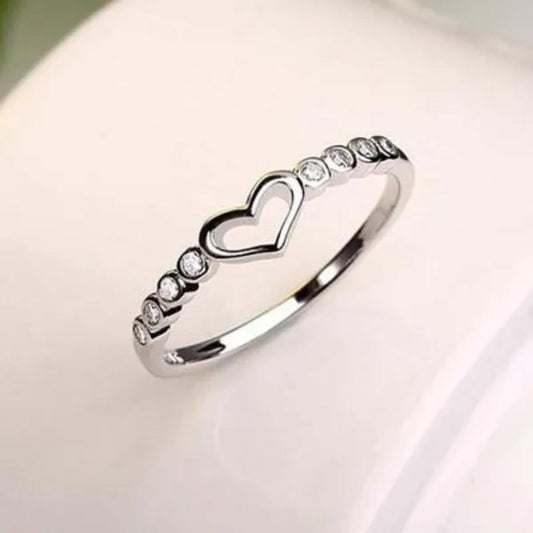 Love Ring 925 Sterling Silver Blue Sapphire Ring Gemstone Heart Ring Women'S Fashion Rings