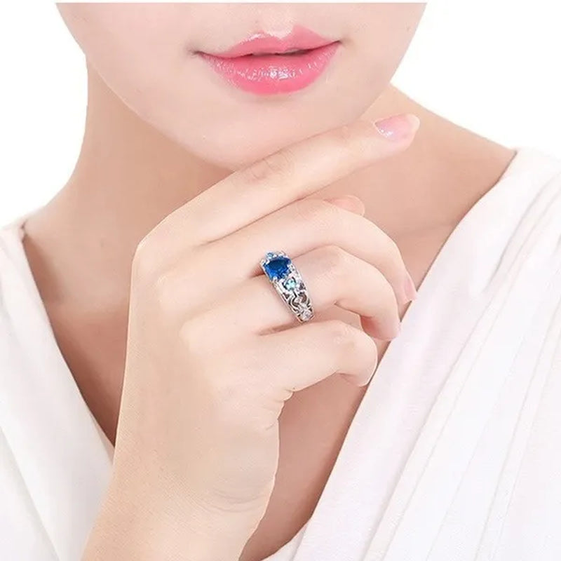 New Exquisite Women'S Fashion Couple'S Ring 925 Sterling Silver Natural Morganite Diamond Ring Anniversary Gift Engagement Bridal Wedding Jewelry Rings for Women Size 5-10