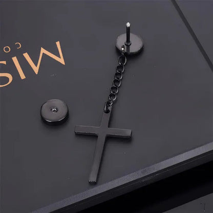 Fashion Barbell Earrings Stainless Cross Earrings Stainless Steel Cross Earrings Men