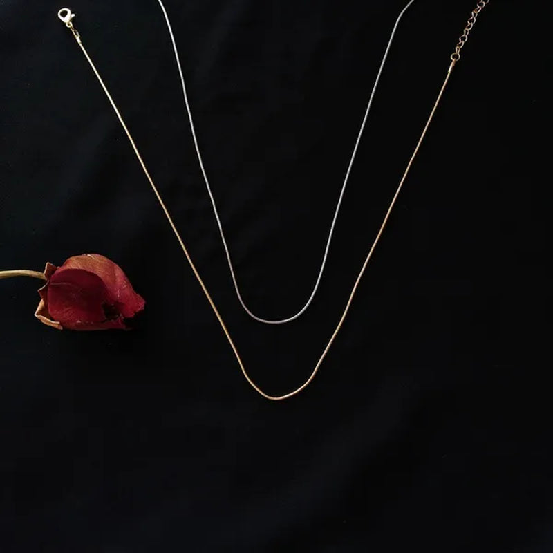 Women's Jewelry 16-inch-30-inch Single-layer Necklace Popular Style Snake Chain Metal Chain Necklace Girl Party Gift