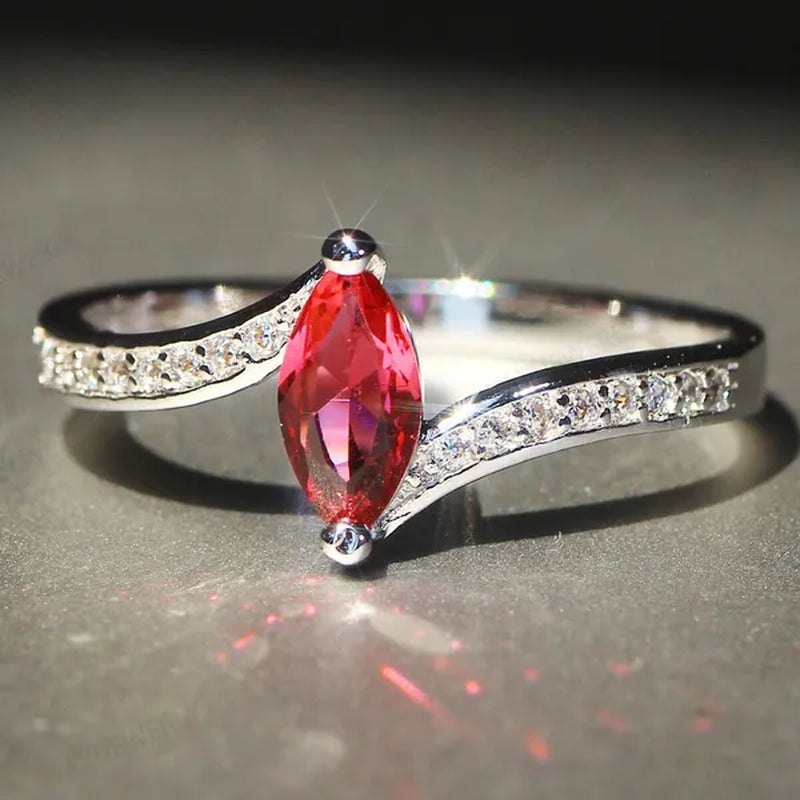 Eye Silver Anniversary Statement Multilayer Crown Eye Ring Natural Gemstones Ruby Ring Wedding Bride Engagement Band Charm Party Ring Jewelry